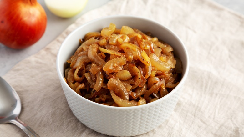 Caramelized onions in ramekin