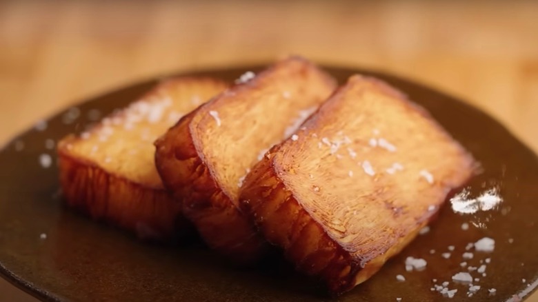 Crispy 15-hour potatoes on a plate