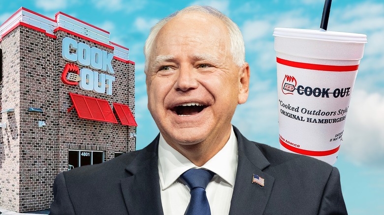 Composite image of Tim Walz, Cook Out