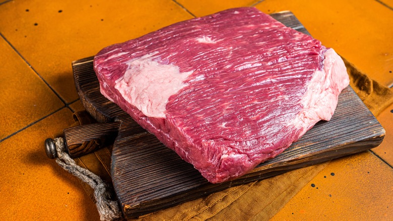 Raw brisket with fat