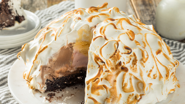 Baked Alaska style bombe glacée