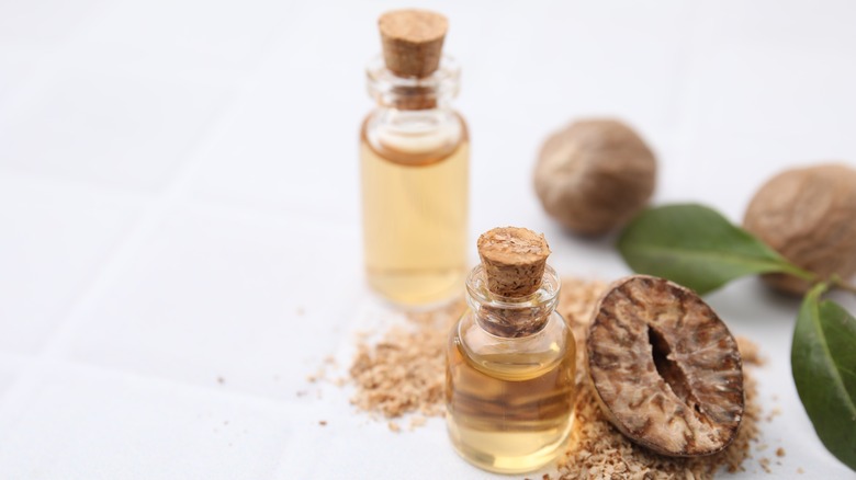 nutmeg seeds and essential oils