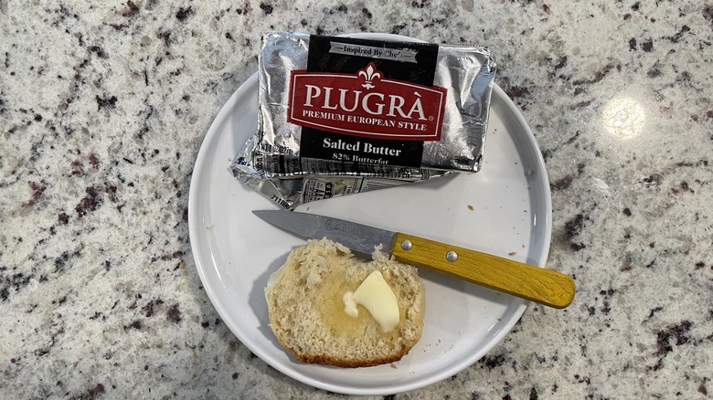 Plugra butter and bread