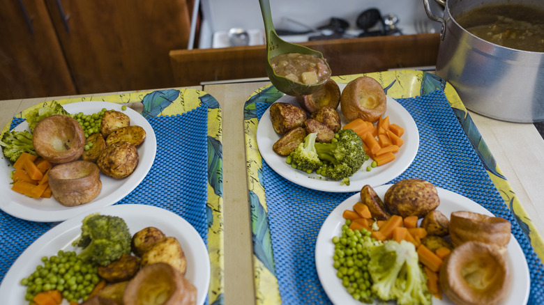 plates with yorkshire pudding