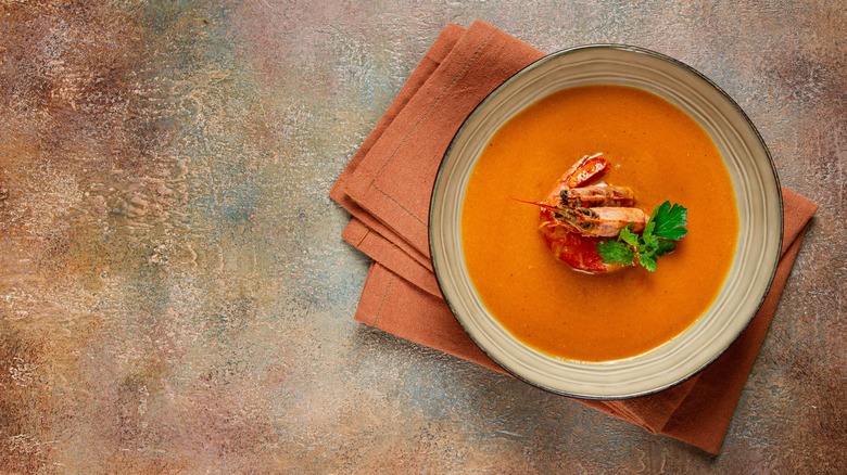 Bowl of lobster bisque 