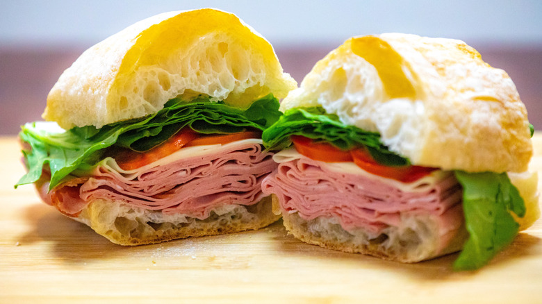 Bologna or mortadella sandwich