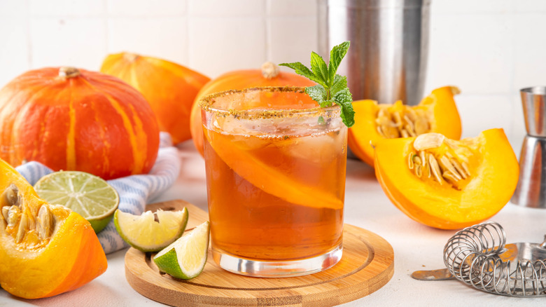 Fruit-based drink served in a glass with a garnish