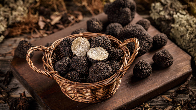 basket of black truffles