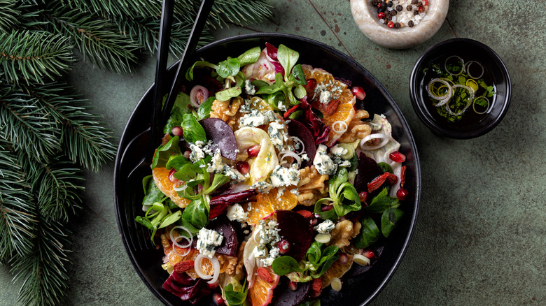 Winter salad on a plate