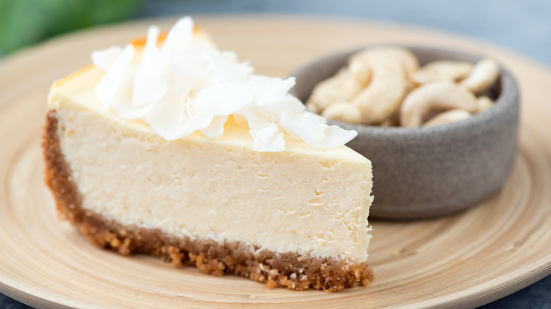 Vegan cashew coconut cheesecake