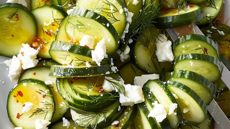 Spiral cucumber salad 