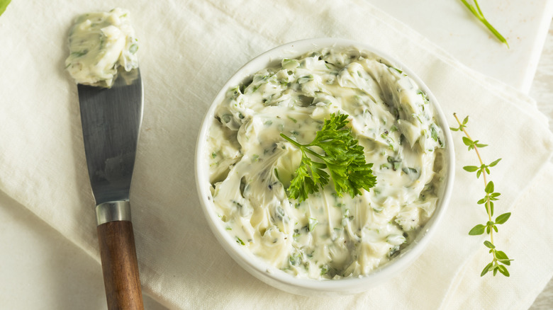 Bowl of herb butter