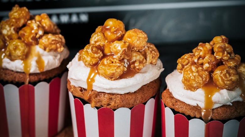 cupcakes topped with kettle corn