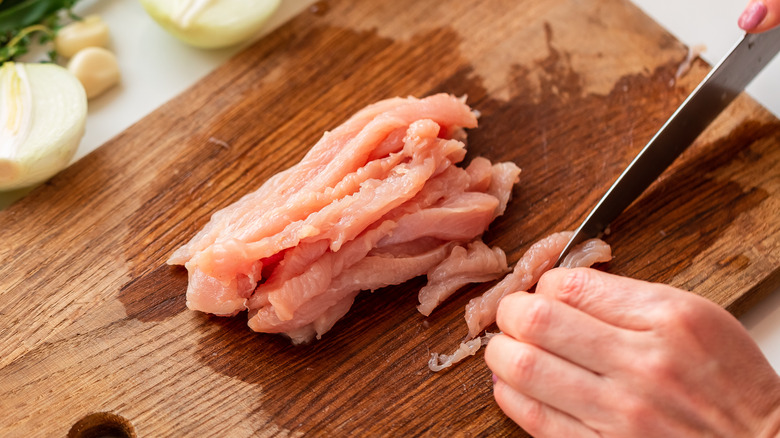 Prepping chicken tenders