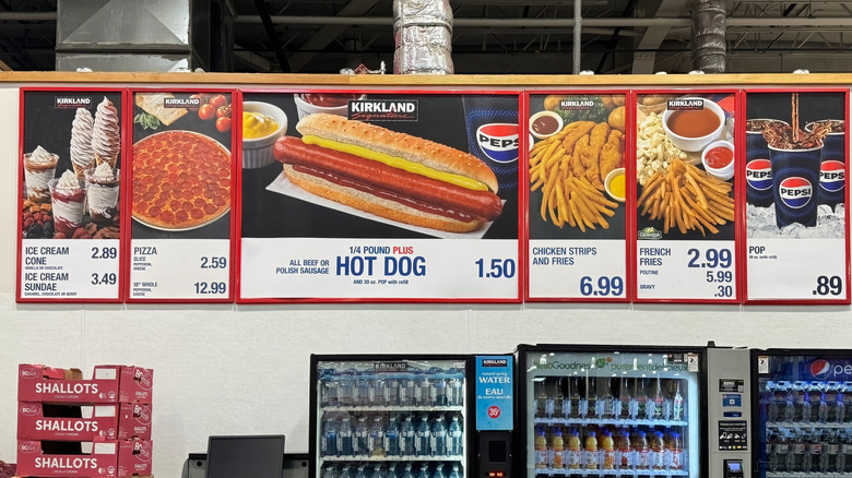 a Costco food court menu in Canada