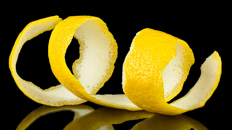 lemon rind twist for cocktails