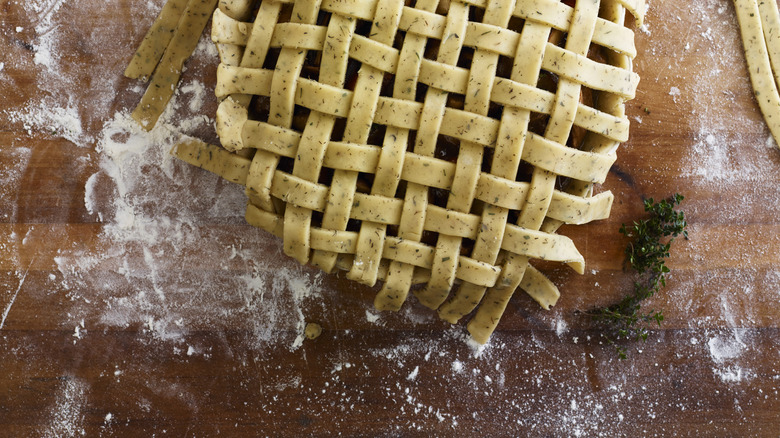 Savory pie crust with herbs and flour