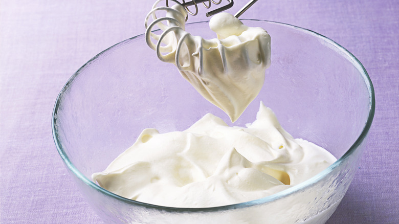 bowl of homemade whipped cream