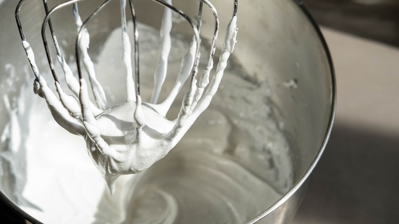 whipping cream in stand mixer