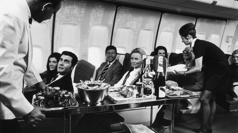 airline meal service vintage photo