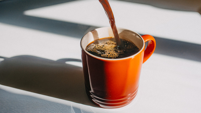 coffee poured into a mug