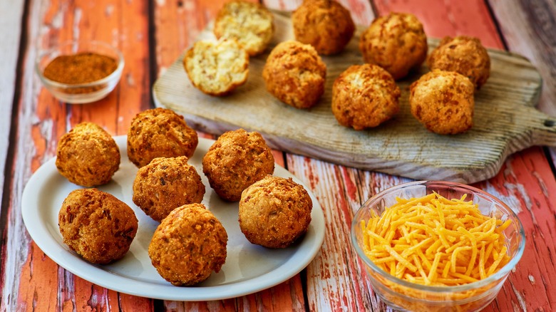 Hush puppies on a plate