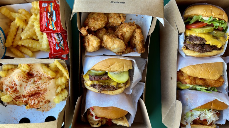 Assorted Shake Shack food items