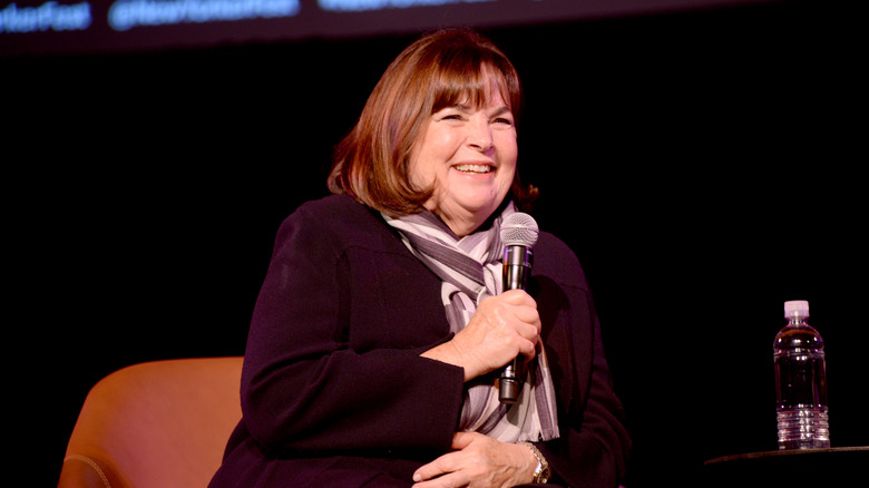 Ina Garten holding a microphone