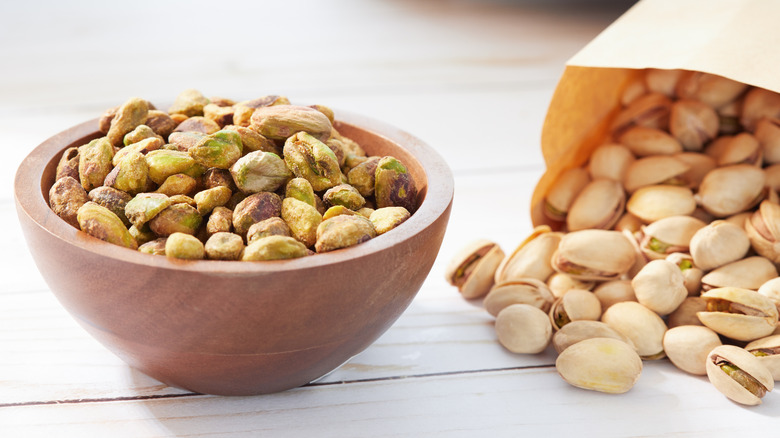 pistachios in a bowl