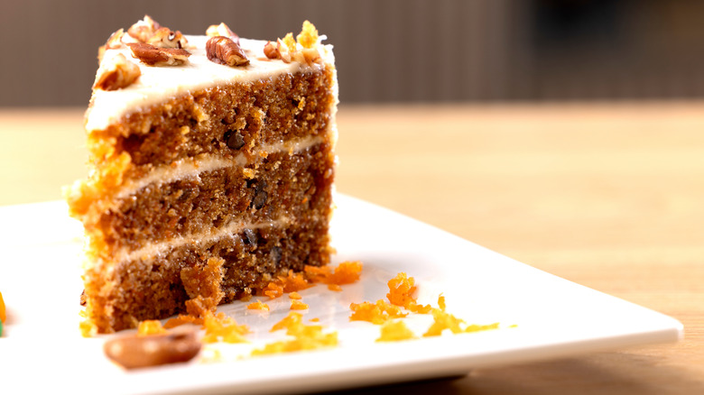 Slice of carrot cake