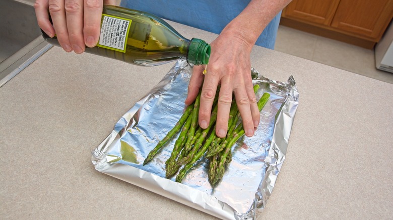 Asparagus in foil