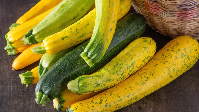 Pile of fresh zucchini