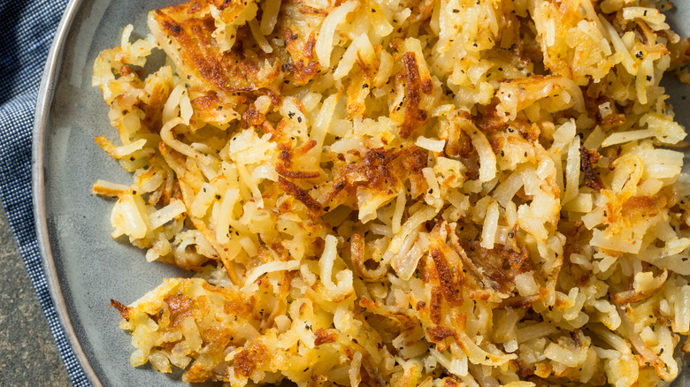 Close up of shredded hash browns