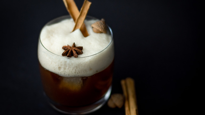 close up of rum coffee cocktail