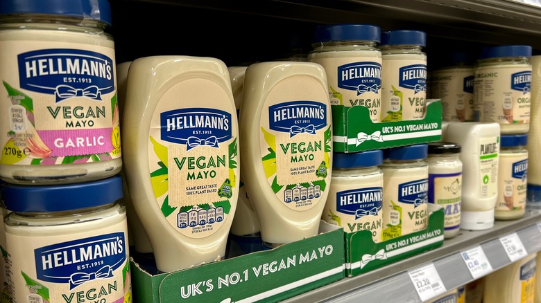 Hellmann's mayonnaise on a shelf