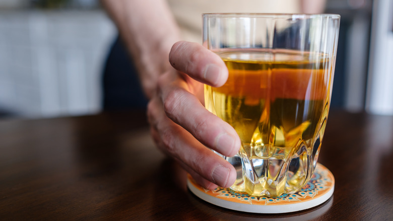 Glass of filtered apple juice