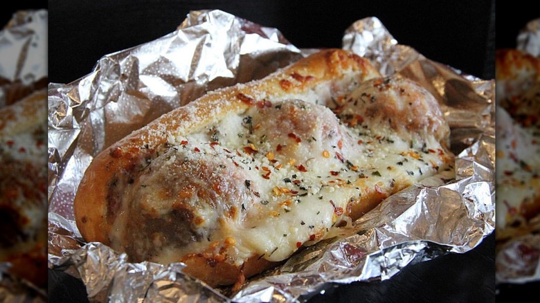 Meatball sub with melted cheese