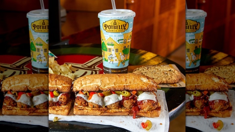 Potbelly meatball sub with cheese