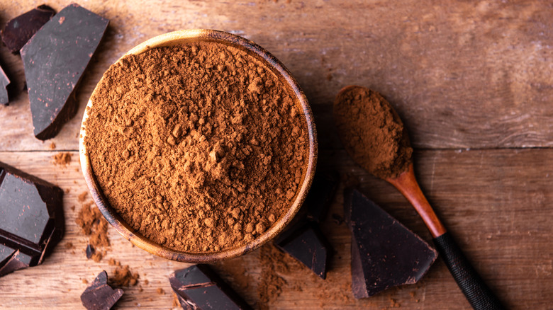 Cocoa powder in a bowl