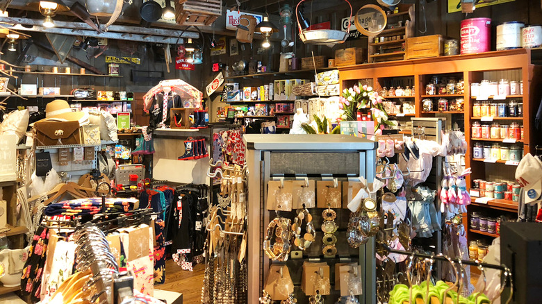 The inside of a Cracker Barrel gift shop.