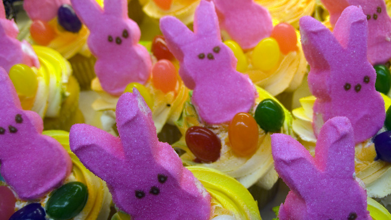 Cupcakes topped with bunny Peeps