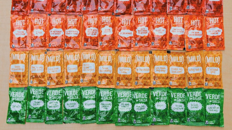 Hot, Mild, and Verde packets