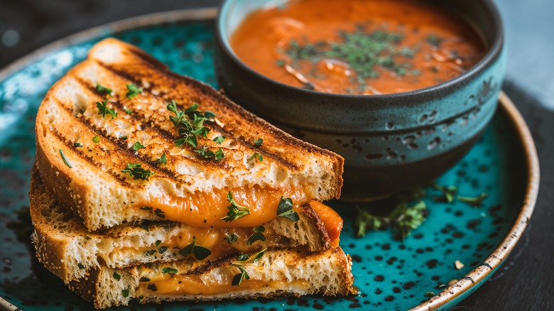 Grilled cheese with soup