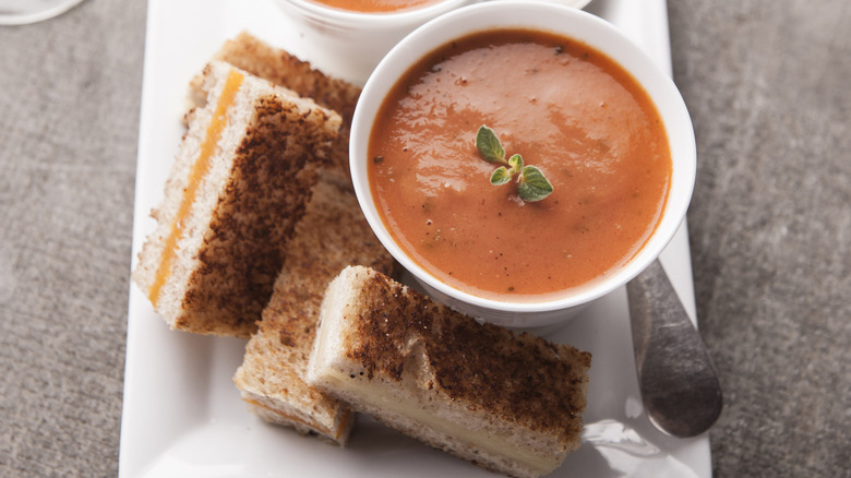 Grilled cheese with tomato soup