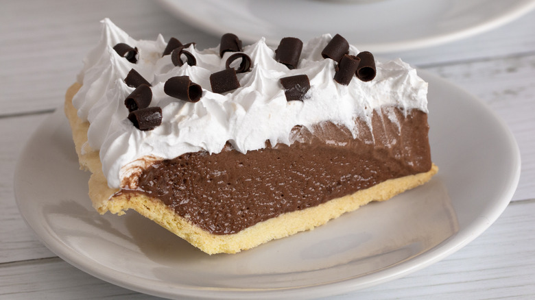 French silk pie slice