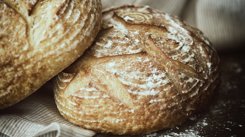 two sourdough bread boules