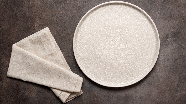 A napkin and empty plate