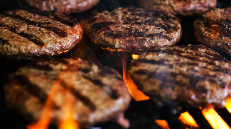 burgers on a grill