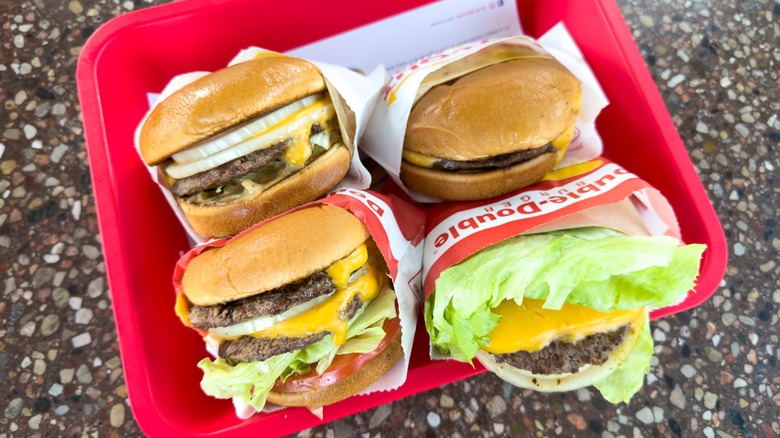 In-n-Out burgers in a tray