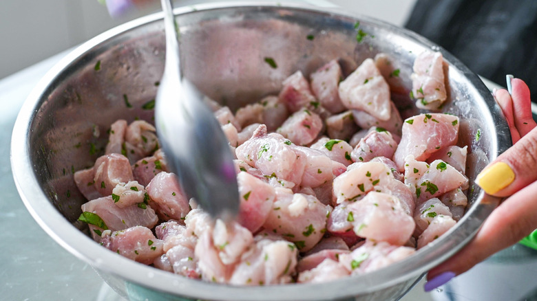 ceviche prepared in bowl